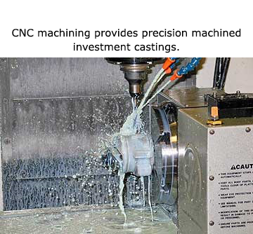 CNC machining provides precision machined investment castings